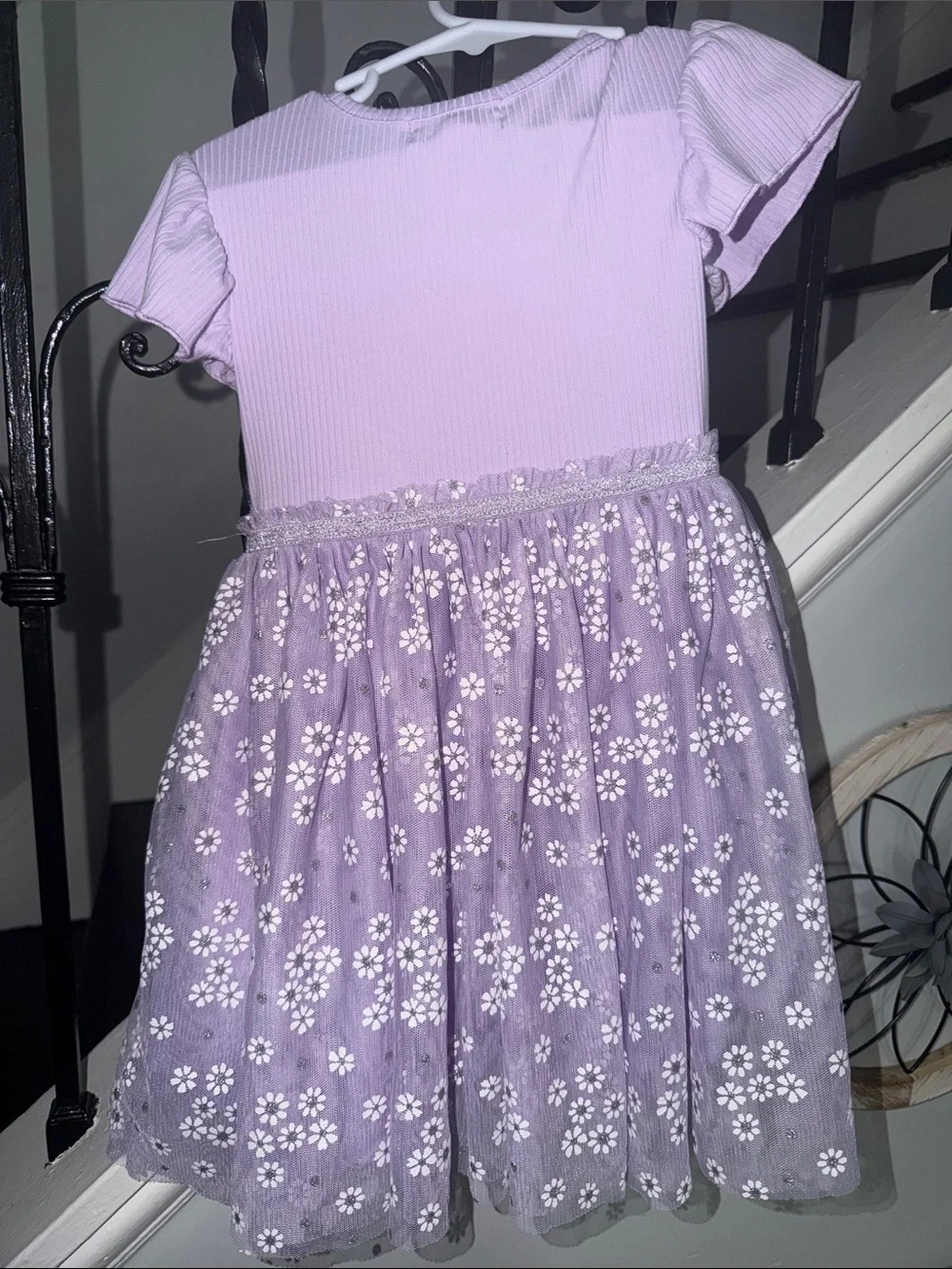 btween Lavender Floral Tulle Dress